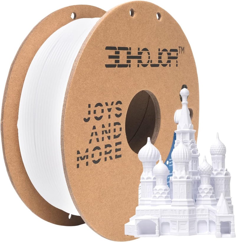 3DHoJor PLA Pro Filament 1.75mm Cold White,PLA Plus Filament, Odor Free, Clog Free 3D Printer Filament,1kg Cardboard Spool (2.2lbs), Dimensional Accuracy +/- 0.03 mm, Fit Most FDM 3D Printer - Image 1